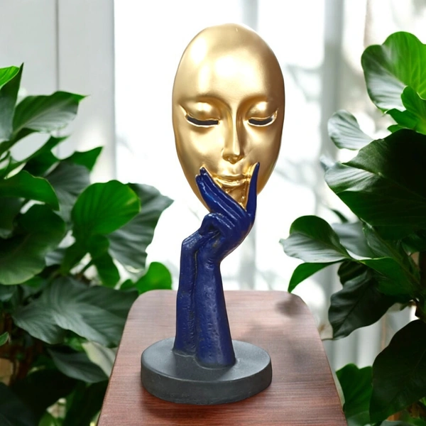 Sold By R R Global Exports Lady Face For Home Decor - H.10.5'' B.4'', Golden, Polyresin