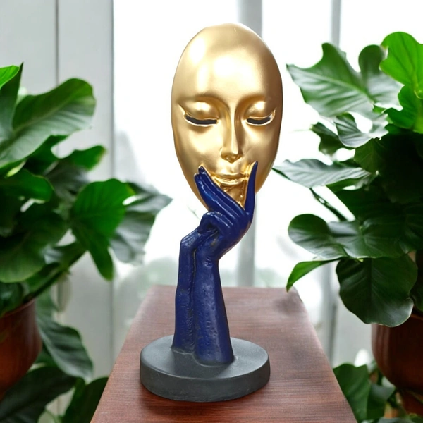 Sold By R R Global Exports Lady Face For Home Decor - H.10.5'' B.4'', Golden, Polyresin