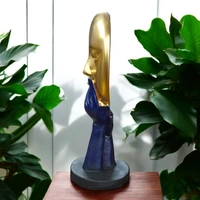 Sold By R R Global Exports Lady Face For Home Decor - H.10.5'' B.4'', Golden, Polyresin