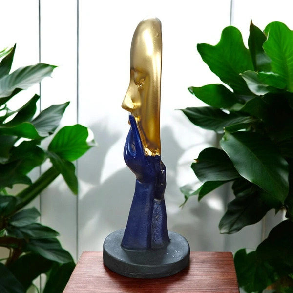 Sold By R R Global Exports Lady Face For Home Decor - H.10.5'' B.4'', Golden, Polyresin
