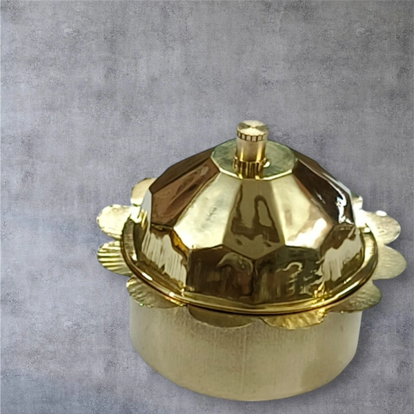 Sold By R R Global Exports Sindoor Box Kumkum Box - H.2'' B.2'', Polish, Brass