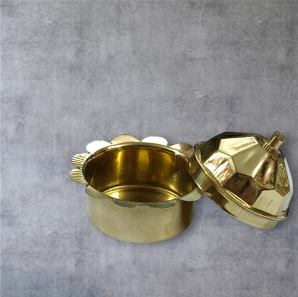 Sold By R R Global Exports Sindoor Box Kumkum Box - H.2'' B.2'', Polish, Brass