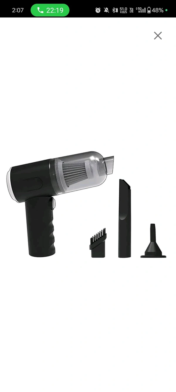 3 in 1 Car Mini Vacuum Cleaner with Blower Wireless Portable Rechargeable - Black