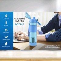 Alkaline Water Bottle, with Food Grade Plastic (1piecs) - Cyan Aqua