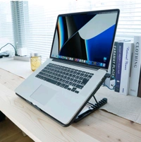 Laptop Cooler Cooling Pad with 2 Quiet Led Fans, Dual USB Ports, Portable Ultra Slim - Black
