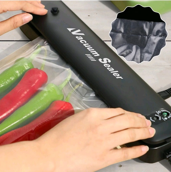 One-Touch Automatic Vacuum Sealing Machine for Dry And Moist Food - Black