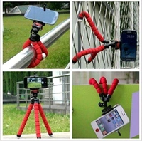 Portable Mini Octopus Tripod Stand with Phone Holder - Black