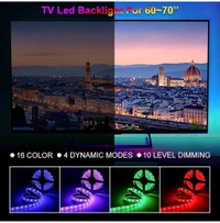 RGB LED Strip Lights, LED Mood Lights, Multi Coloured USB TV Backlight with Remote, TV PC Laptop Background Lighting, Home Movie Theater (1 Set)