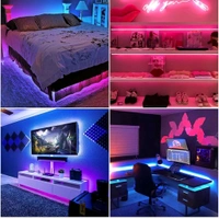 RGB LED Strip Lights, LED Mood Lights, Multi Coloured USB TV Backlight with Remote, TV PC Laptop Background Lighting, Home Movie Theater (1 Set)