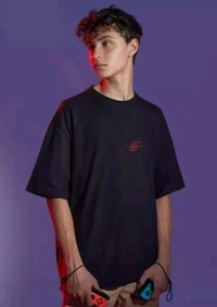 Comfy Modern Men Cotton Blend Tshirts Back Print Anime - Black, S