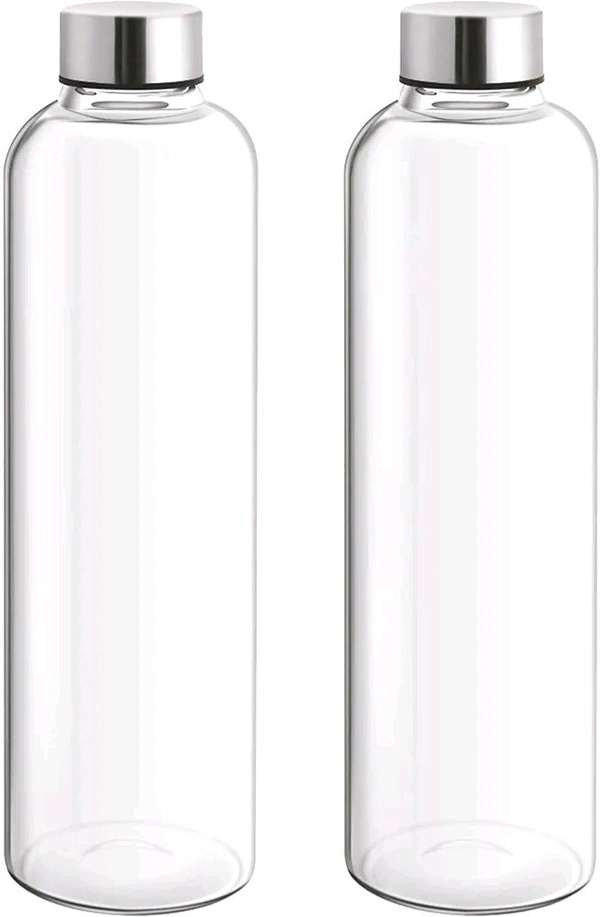 Glass Water Bottle, Set of 2, 1000 ml Each