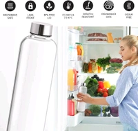 Glass Water Bottle, Set of 2, 1000 ml Each