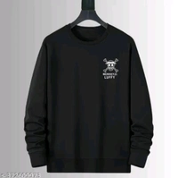 MENS ANIME BACK PRINTED SWEATSHIRT 220GSM COTTON - Black, L