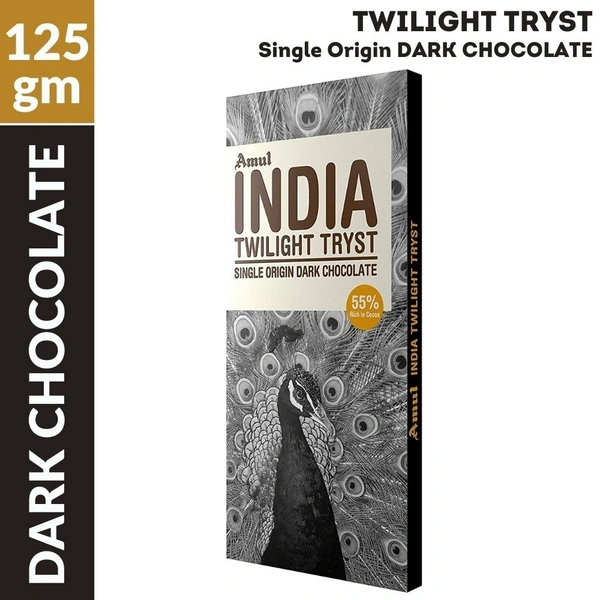 Amul India Twilight Tryst India Dark Chocolate Bar (55% Cocoa)  125gm