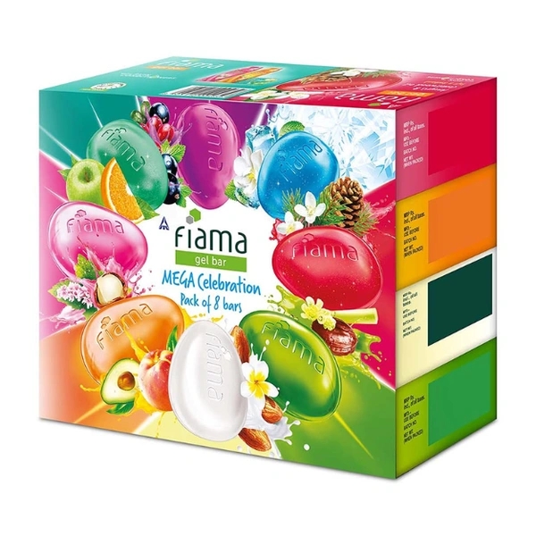 Fiama Celebration Gel Bathing Bar (4 Colors)  75g (Pack of 4)