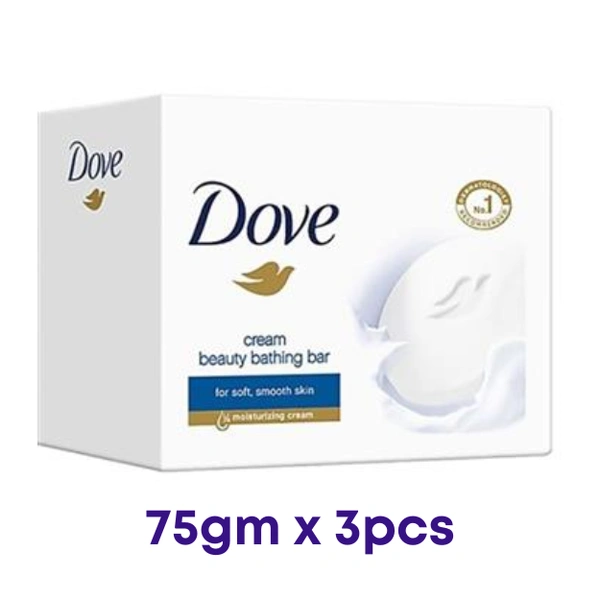 Dove Cream Beauty Bathing Soap  75G x 3pcs