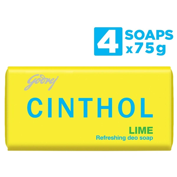 Cinthol LIME Refreshing Deo Bathing Soap  75g x 4pcs