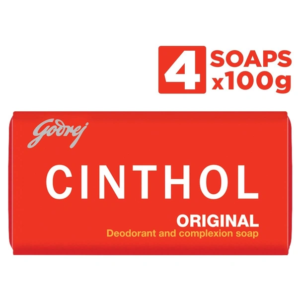 Cinthol Original Deodorant & Complexion Bathing Soap  100g x 4pcs
