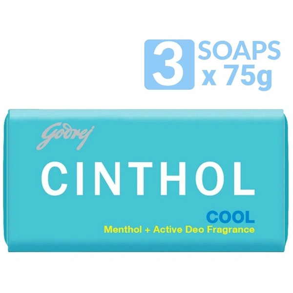 Cinthol COOL Menthol & Active Deo Fragrance Bathing Soap  75g x 4pcs