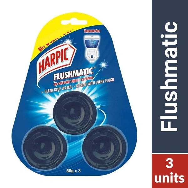 Harpic Flushmatic AQUAMARINE (Cistern Toilet Cleaner Block)  50gm x 3pcs