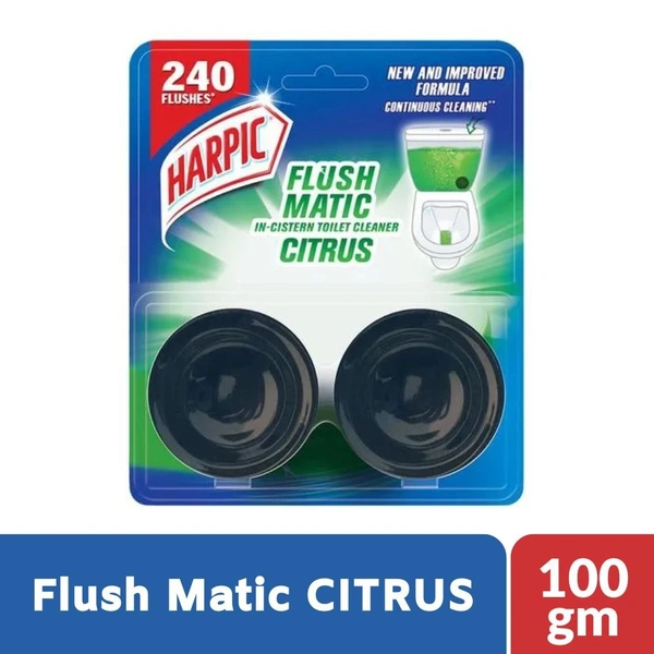 Harpic Flushmatic CITRUS Toilet Cleaner Block  50gm x 2pcs