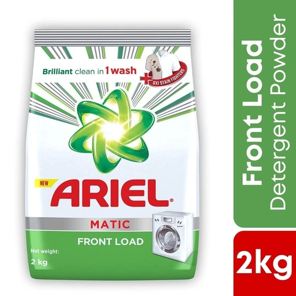 Ariel FRONT LOAD Detergent Washing Powder  2kg pkt (Ariel Liquid Free 500ml Bottle)