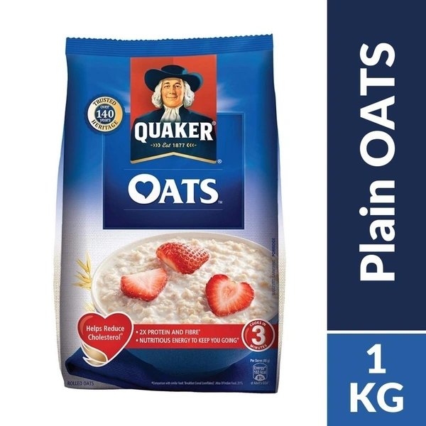 Quaker Plain Rolled Oats Flakes Wholegrain 1Kg