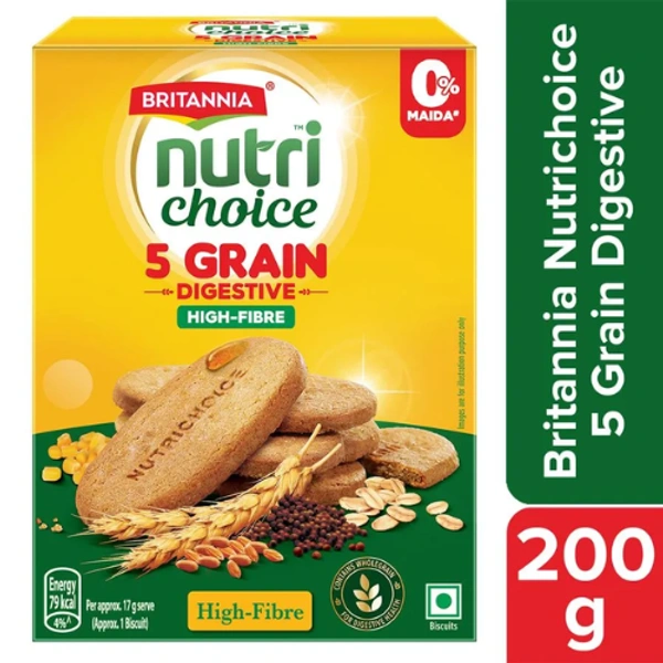 Britannia Nutri Choice 5 Grains Digestive Cookies 200gm