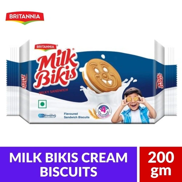 Britannia Milk Bikis Cream Biscuit 200gm