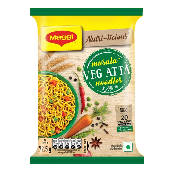 Maggi Masala Veg Atta Noodles (Single Pack)  72.5g