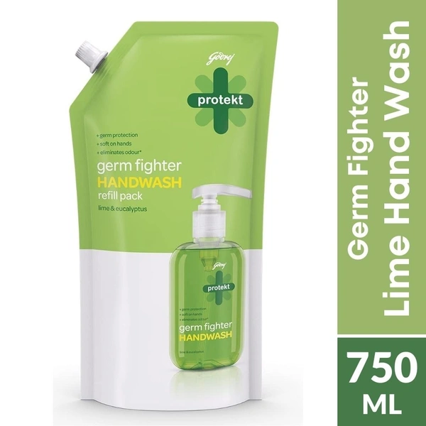 Godrej Protekt Germ Fighter Lime Handwash Green  750ml Refill