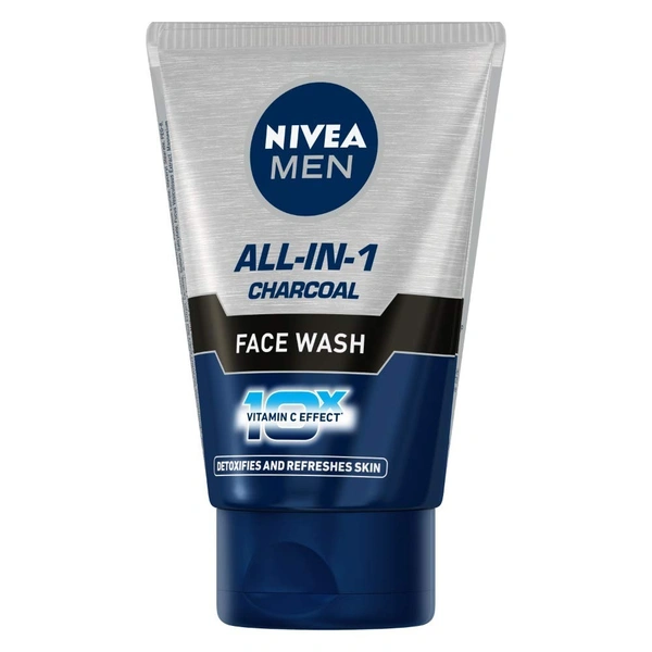 Nivea Men All-in-1 Charcoal Face Wash  100Gm Tube