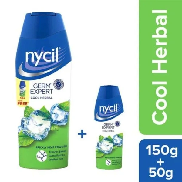 Nycil Cool Herbal Prickly Heat Powder  150gm + 50Gm free