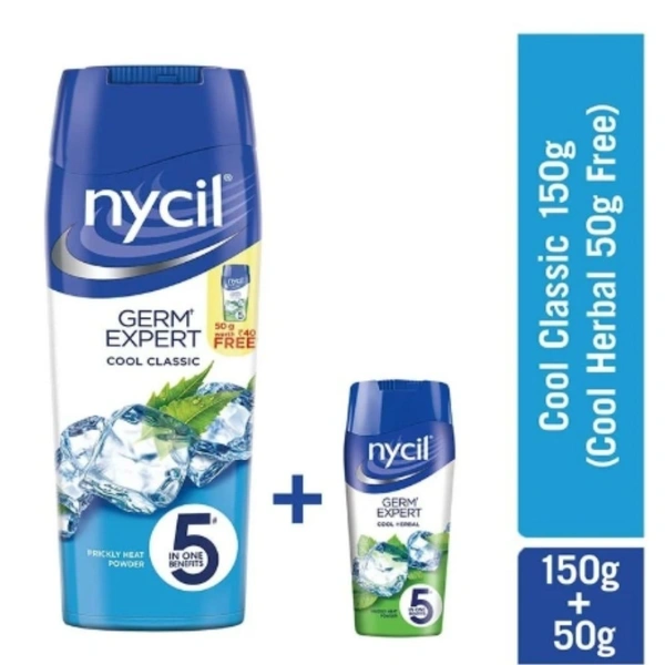 Nycil Cool Classic Prickly Heat Powder  150gm + 50Gm free