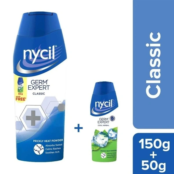 Nycil Classic Prickly Heat Powder  150Gm + 50gm free