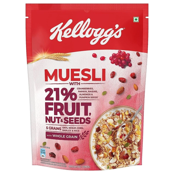 Kelloggs Muesli FRUIT, NUT & SEEDS Breakfast Cereal 500gm