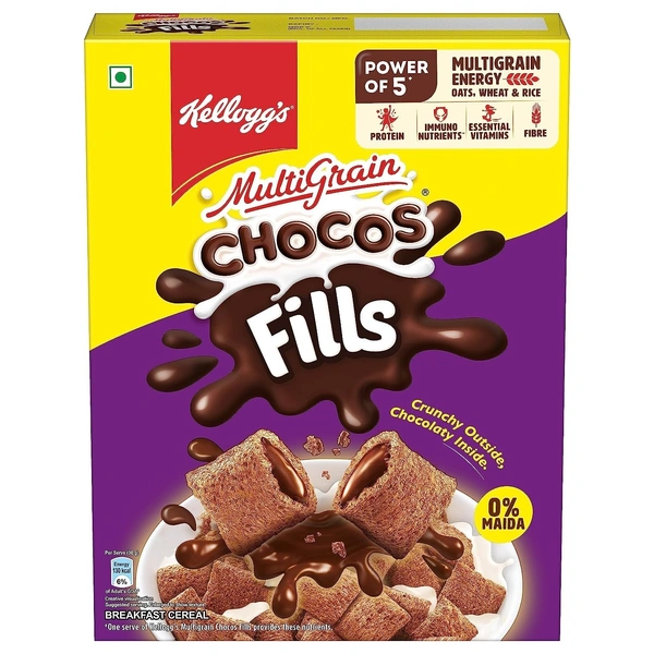 Kelloggs Chocos Choco FILLS Breakfast Chocolate Cereal for Kids 250gm