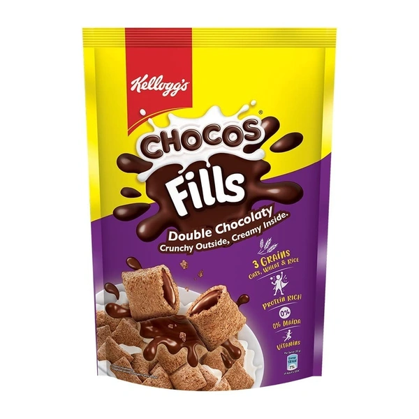 Kelloggs Chocos Choco FILLS Breakfast Chocolate Cereal for Kids 160gm