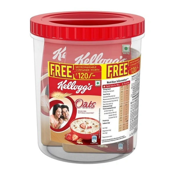Kelloggs Plain Rolled Oats Trusted By Nutritionists ( Jar Free ) 425gm x 2pouches - 425gm x 2pouches