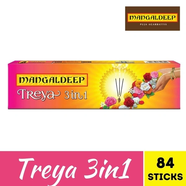 Mangaldeep Puja Agarbatti - Treya 3in1  84sticks