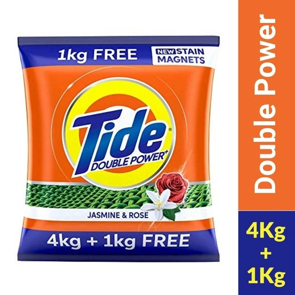 Tide Double Power Detergent Powder  4kg+1Kg Free