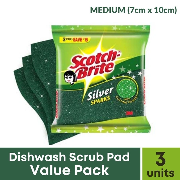 Scotch Brite Green Scrub Pad MEDIUM  3pcs (Value Pack)