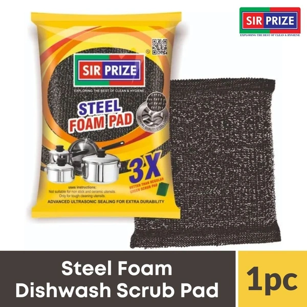 Sir Prize Steel Foam Dishwash Scrub Pad  1pcs