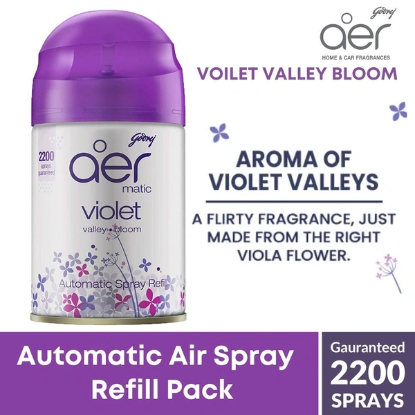 Godrej Aer Automatic Air Freshener VIOLET BLOOM  225ml (Refill Can)