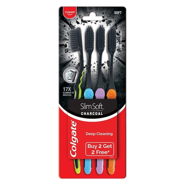 Colgate Slim Soft Charcoal Toothbrush  (Buy 2 Get 2 Free)