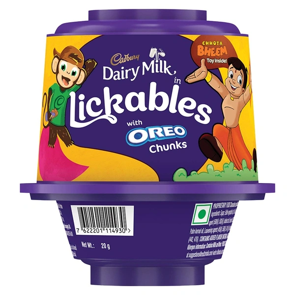 Cadbury Lickables Chocolate with Oreo Chunks  20gm