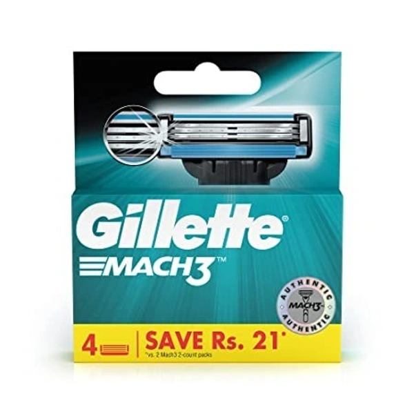 Gillette Mach3 Blade (For Manual Shaving Razor)  4pcs Cartridge
