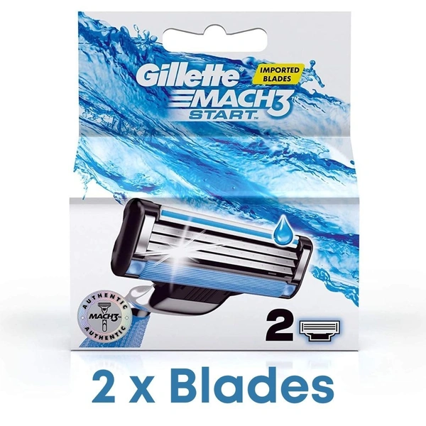 Gillette Mach3 Manual Start Razor Blade / Cartridge  2 Blades Pack
