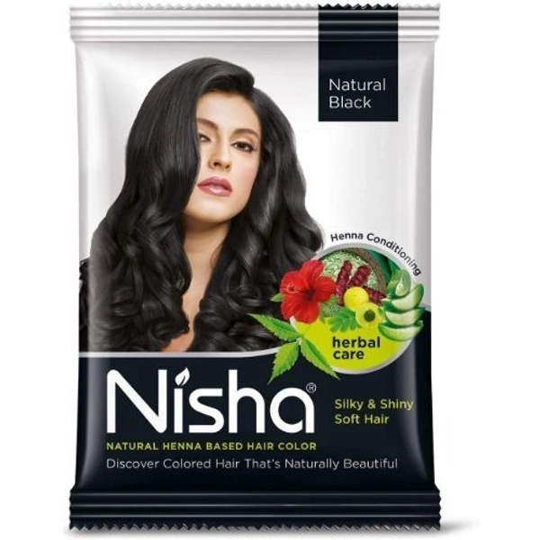 Nisha (Natural Black) Natural Heena Based Hair Color  10gm 