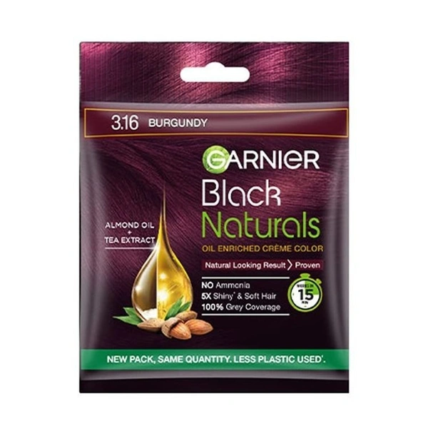  Garnier Garnier Black Natural Creme Hair Color (BURGUNDY - No.3.16)  (20ml+20gm) 